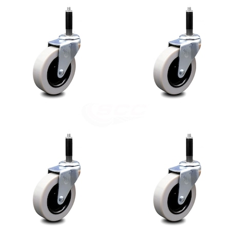 Service Caster 3 Inch Thermoplastic Rubber Wheel 3/4 Inch Expanding Stem Caster SCC, 4PK SCC-EX05S310-TPRS-34-4